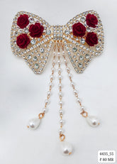 Impression Rhinestone Bow and Faux Pearl Tassel (Pack of 12)